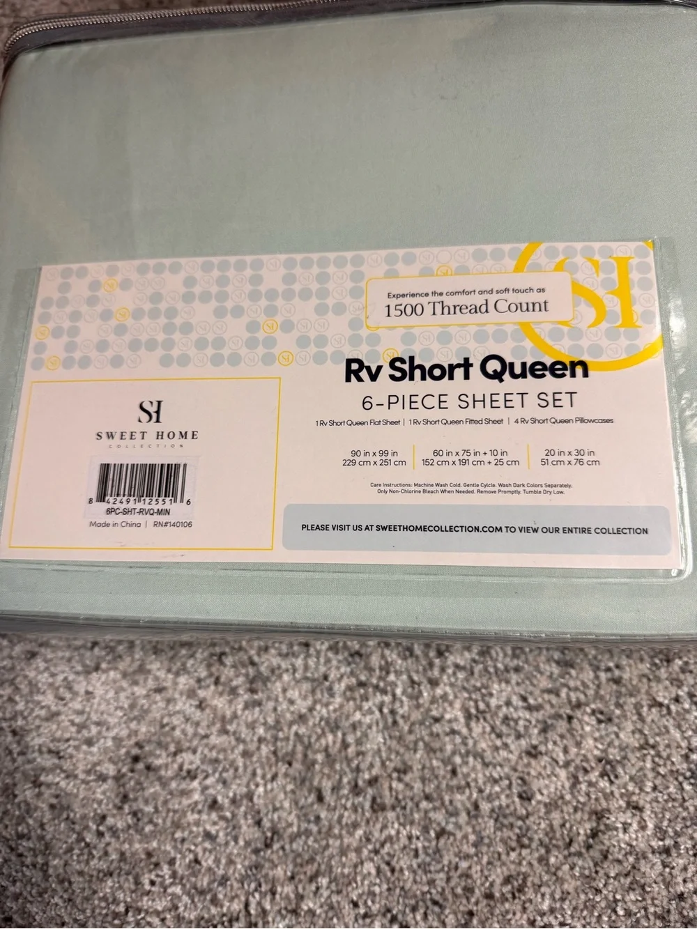 Sweet Home Collection RV Short Queen Microfiber Sheet Set Deep Pocket Green